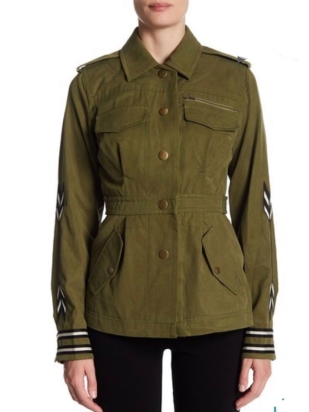 Plenty by Tracy Reese Army Green Utility, Safari, Military Jacket Size XS